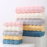 Yellow Thickened Coral Fleece Towel Set, Large Bath Towel & Face Towel Combo, Soft & Absorbent Towels for Home Use - Front View
