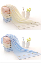 Off White Luxury Soft Cotton Towel Set - 5-Piece Bathroom Towels, Absorbent & Quick-Drying, Gentle for Sensitive Skin - Top-Down View