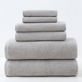 Light Gray Premium Cotton Towel Set - 6 Pieces, Soft & Absorbent Bath Towels for Adults