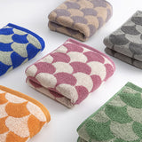 Orange Thickened and Enlarged Cotton Hand Towels - 3 Pack (34x74cm) - Soft and Absorbent Bath Towels for Adults - Front View