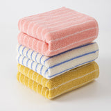 Yellow Soft and Absorbent Cotton Towel Set | 3-Piece Luxury Bath Towels - Ideal for Adults, Face & Bath Towels - Side View