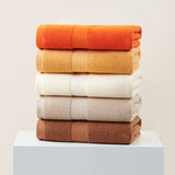 Bright Orange Premium Thick Cotton Bath Towel for Adults - Soft and Absorbent Bathroom Towel - 45-Degree Angle
