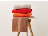 Bright Orange Premium Thick Cotton Bath Towel for Adults - Soft and Absorbent Bathroom Towel - Rear View