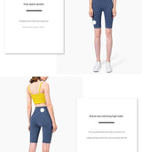 Size S True Navyl Seamless High-Waisted Yoga Shorts for Women - Tummy Control & Butt Lifting Fitness Shorts - Rear View