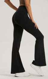 Dark Blue High-Waisted Lycra Yoga Bell-Bottom Pants for Women - Tummy Control & Butt Lifting - Extra Image