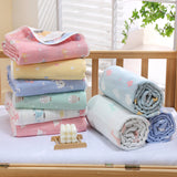 Cyan Clouds, 6-Layer Muslin Baby Blanket - Soft Cotton Bedding for Infants and Toddlers, 110x110cm