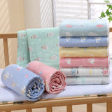 Yellow love heart, 6-Layer Muslin Baby Blanket - Soft Cotton Bedding for Infants and Toddlers, 110x110cm - Top-Down View