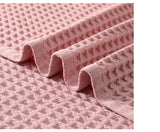 Brown Pure Cotton Waffle Weave Bath Towel - Soft, Absorbent & Extra Large 70x140 cm for Home Use - 45-Degree Angle
