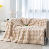 Apricot 100*160cm Plush Toscana Throw Blanket - Soft Flannel Fleece for All Seasons, Perfect for Couch & Bed
