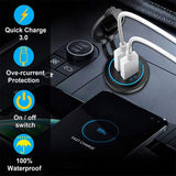 (2 PCS )45W Car USB Charger with Dual QC3.0 Fast Charging Ports - 12-24V Vehicle Power Adapter - Front View
