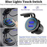 (2 PCS )45W Car USB Charger with Dual QC3.0 Fast Charging Ports - 12-24V Vehicle Power Adapter - Top-Down View
