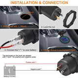 (2 PCS )45W Car USB Charger with Dual QC3.0 Fast Charging Ports - 12-24V Vehicle Power Adapter - Rear View