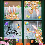 3 Sheet??Creative Easter Bunny & Egg Window Decal - Adhesive Wall Stickers for Living Room & Bedroom (60cm x 30cm)