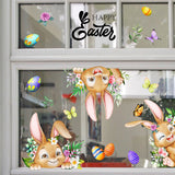 3 Sheet， Creative Easter Bunny & Egg Window Decal - Adhesive Wall Stickers for Living Room & Bedroom (60cm x 30cm) - Front View