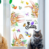 3 Sheet??Creative Easter Bunny & Egg Window Decal - Adhesive Wall Stickers for Living Room & Bedroom (60cm x 30cm)