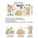 3 Sheet， Creative Easter Bunny & Egg Window Decal - Adhesive Wall Stickers for Living Room & Bedroom (60cm x 30cm) - Top-Down View