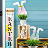 Green Easter Bunny Hanging Legs Decoration - Festive Home Scene Prop 54cm (24.3in) - Side View