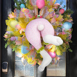 Green Easter Bunny Hanging Legs Decoration - Festive Home Scene Prop 54cm (24.3in) - Top-Down View