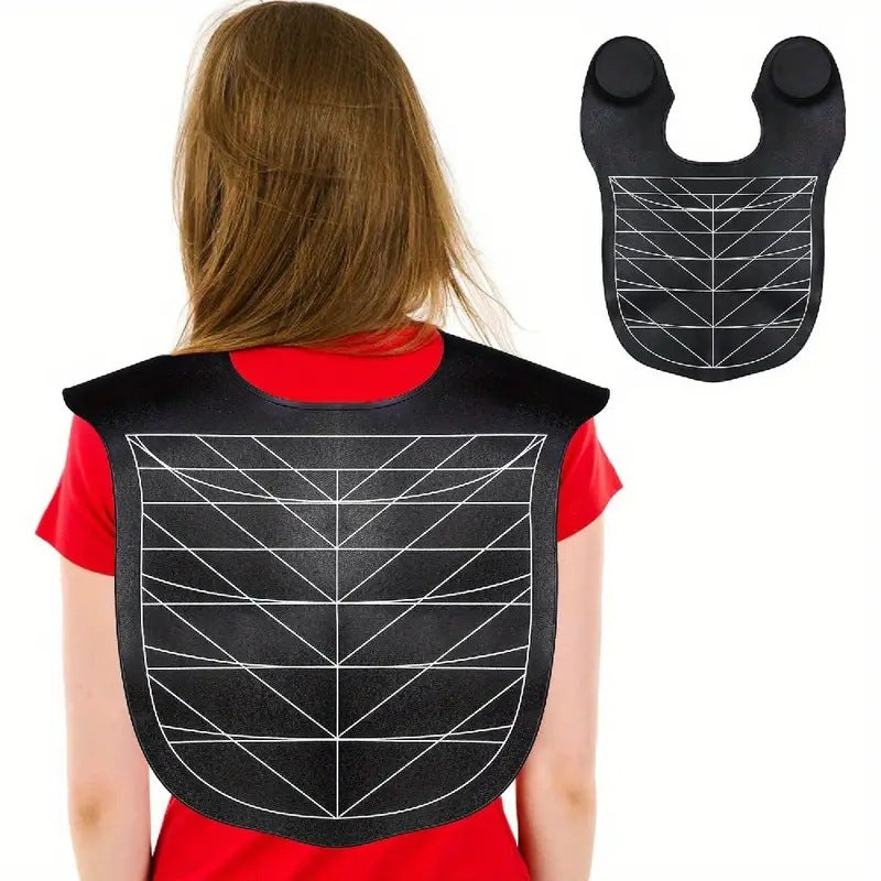 Black Striped Silicone Hairdressing Cape - Extended Oversized Shoulder Pad for Hair Dyeing and Perming
