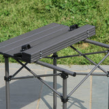 Portable Lightweight Folding Camping Table - Durable Aluminum Outdoor Picnic Desk with Easy Setup, 52*52*50cm - Front View