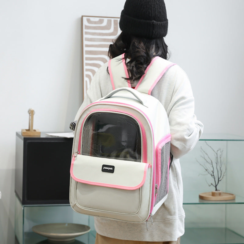 Gray Pet Carrier Backpack - Space Capsule Design for Cats & Small Dogs