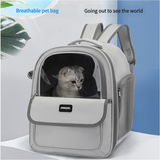 Blue Pet Carrier Backpack - Space Capsule Design for Cats & Small Dogs - Front View