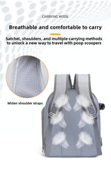 Blue Pet Carrier Backpack - Space Capsule Design for Cats & Small Dogs - 45-Degree Angle