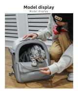 Green Pet Carrier Backpack - Space Capsule Design for Cats & Small Dogs - Rear View