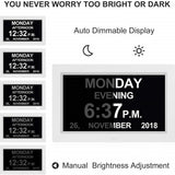 White 10.1-Inch Digital Clock with Medication Reminders & Multi-Function Alarm - Ideal for Elderly Care