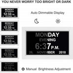 White 10.1-Inch Digital Clock with Medication Reminders & Multi-Function Alarm - Ideal for Elderly Care