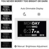 Black 10.1-Inch Digital Clock with Medication Reminders & Multi-Function Alarm - Ideal for Elderly Care - Side View