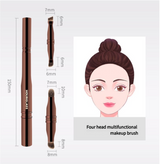 Versatile 4-in-1 Portable Makeup Brush - Eyeshadow & Eyebrow Brushes for Flawless Looks