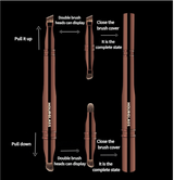 Versatile 4-in-1 Portable Makeup Brush  - Eyeshadow & Eyebrow Brushes for Flawless Looks - Top-Down View