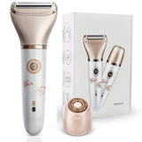 2-in-1 Women's Hair Removal Device - Electric Shaver & Facial Epilator, USB Rechargeable, Waterproof - 45-Degree Angle