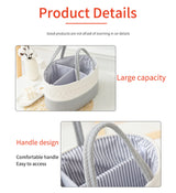 White Stylish Cotton Rope Basket for Clothing & Toys - Woven Storage Organizer, 38x23x18cm - Top-Down View