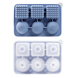 2 PCS Sphere & Square Ice Cube Tray (Blue) - Novelty Silicone Ice Maker for Whiskey Cocktails