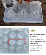 2 PCS Sphere & Square Ice Cube Tray (Gray) - Novelty Silicone Ice Maker for Whiskey Cocktails