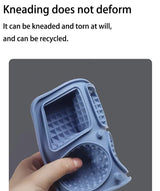 2 PCS Sphere & Square Ice Cube Tray (Gray) - Novelty Silicone Ice Maker for Whiskey Cocktails - Rear View
