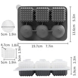2 PCS Sphere & Square Ice Cube Tray (Pink) - Novelty Silicone Ice Maker for Whiskey Cocktails - Front View