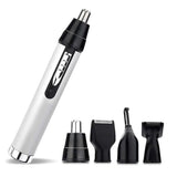 4-in-1 Electric Nose & Ear Hair Trimmer Set - USB Rechargeable Grooming Kit - 45-Degree Angle