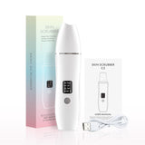 White Ultrasonic Skin Scrubber - Deep Pore Cleansing Facial Exfoliator with USB Type-C Charging - Top-Down View