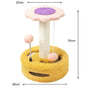 Yellow Bold Flower Cat Scratching Post - Interactive Plush & Sisal Cat Toy with Teaser Balls