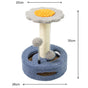 Blue Bold Flower Cat Scratching Post - Interactive Plush & Sisal Cat Toy with Teaser Balls