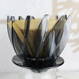 V60 Pour Over Coffee Dripper - Heat Resistant Brew Filter Cone - Orange(Black Base) - Top-Down View