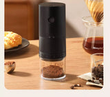 Portable Electric Coffee Grinder - 1500mAh Battery, 30-Mesh Fine Grind, USB-C Charging - Side View