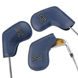Premium PU Leather Golf Iron Headcover Set (10pcs) | Numbered 3-9, P, S, A | Protective Club Covers for Irons - Top-Down View