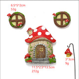 Enchanting Fairy Garden Mushroom House Set - Whimsical Tree Trunk Decor for Outdoor Gardens - 45-Degree Angle