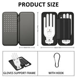 Premium Golf Glove Holder Case - Keeps Gloves Dry & Shaped, Carbon Fiber Look with Hook (Gloves Not Included)