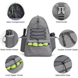 White Lightweight Water Resistant Tennis Backpack - Multi-Pocket Sports Bag for Rackets, Balls & Gear - Side View