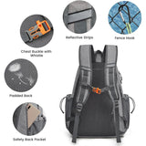White Lightweight Water Resistant Tennis Backpack - Multi-Pocket Sports Bag for Rackets, Balls & Gear - Top-Down View